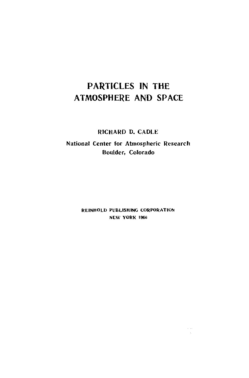 ТВЕРДЫЕ Частицы В АТМОСФЕРЕ И В КОСМОСЕ