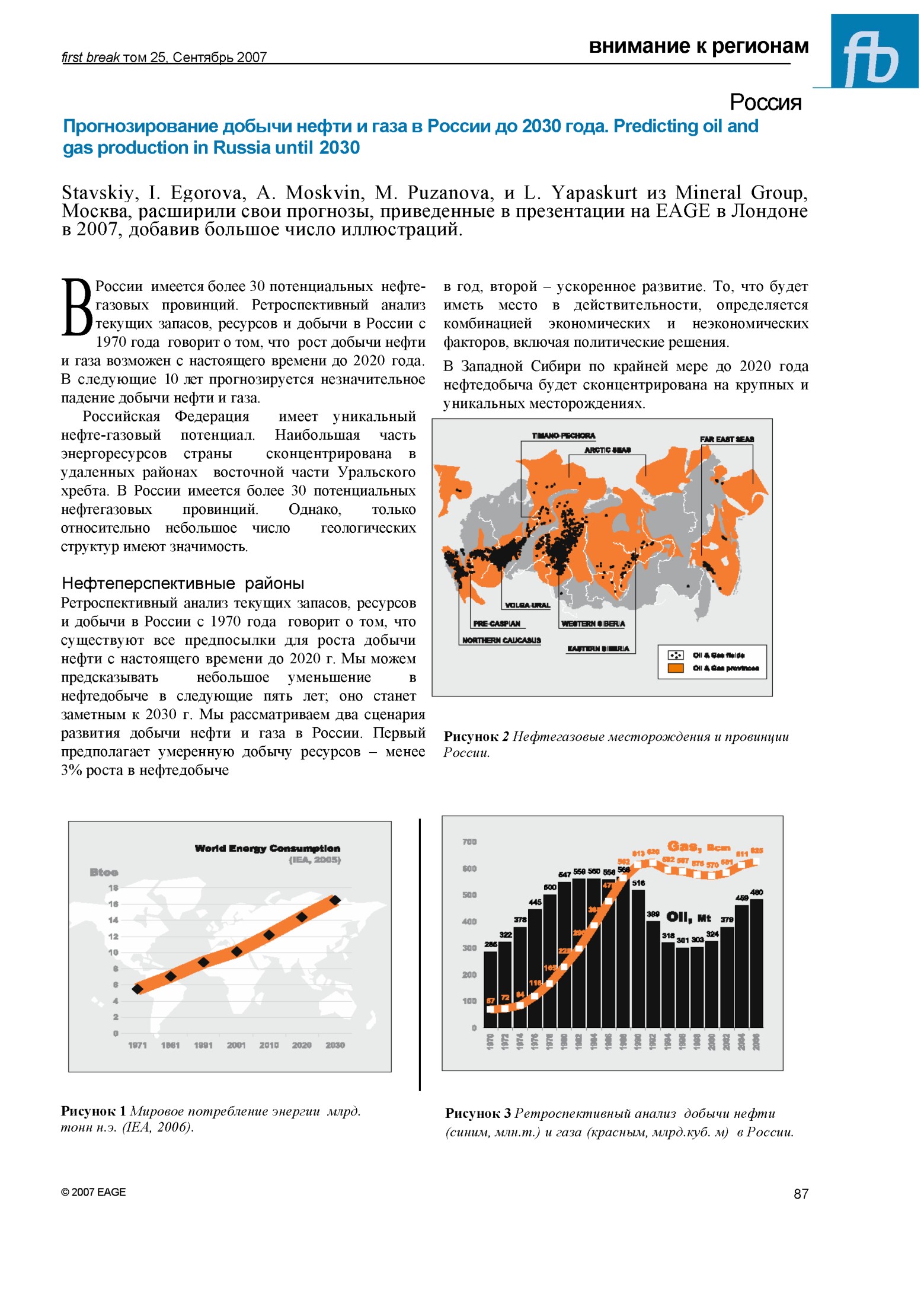 Прогнозирование добычи нефти и газа в России до 2030 года