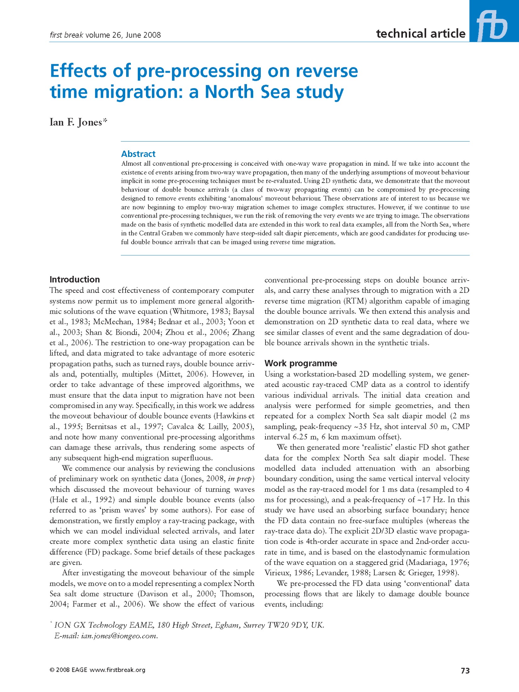 Effects of pre-processing on reverse time migration: a North Sea study
