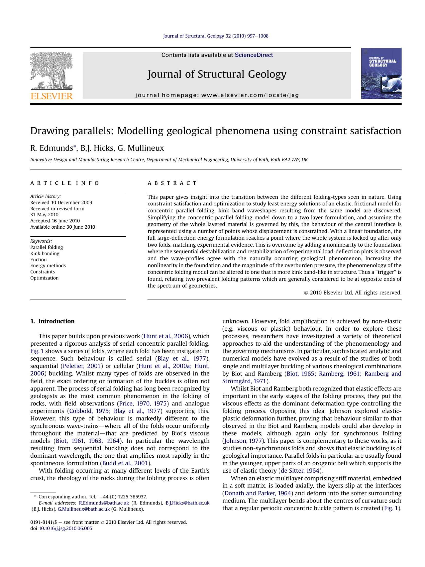 Drawing parallels: Modelling geological phenomena using constraint satisfaction