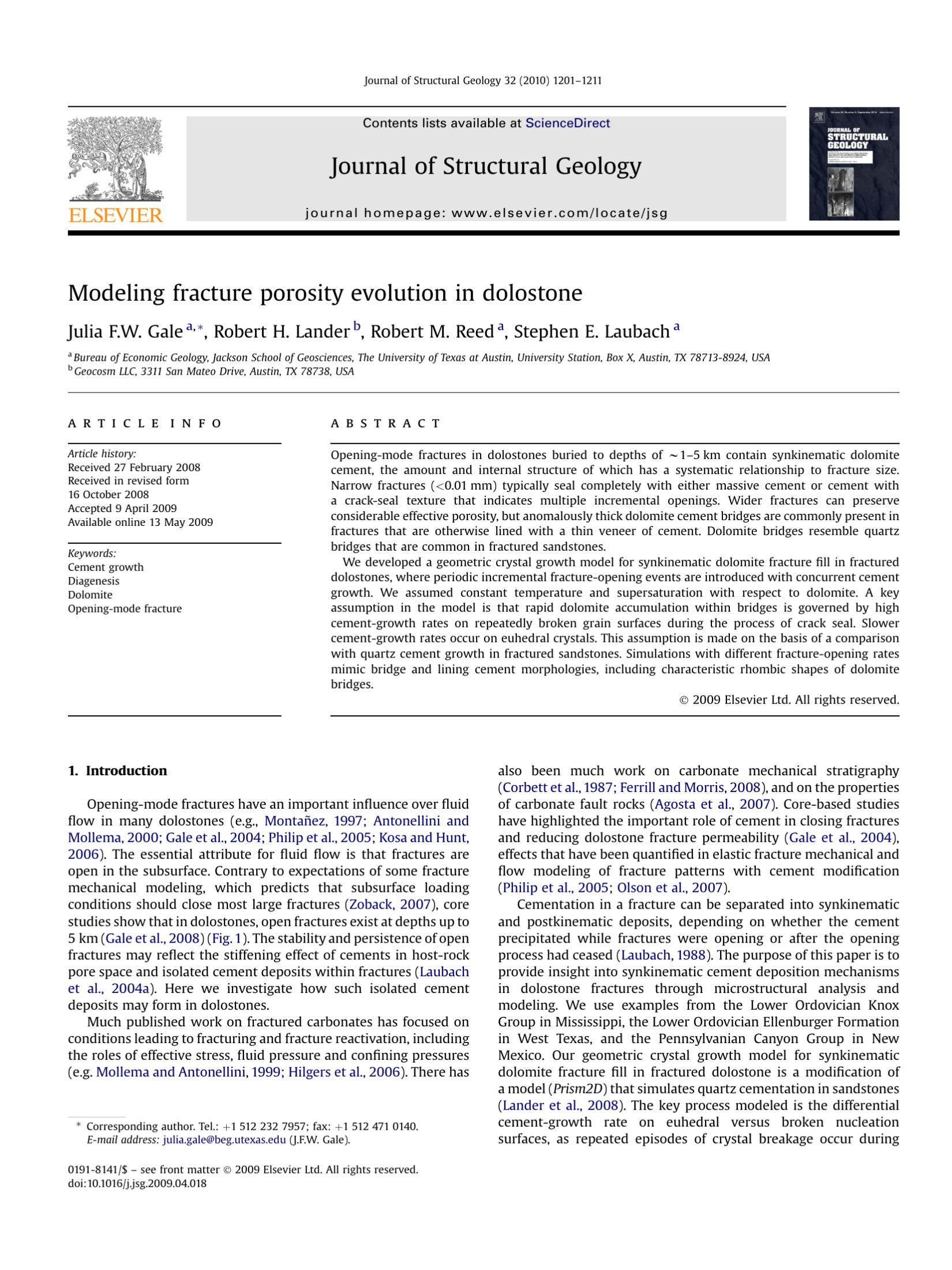 Modeling fracture porosity evolution in dolostone