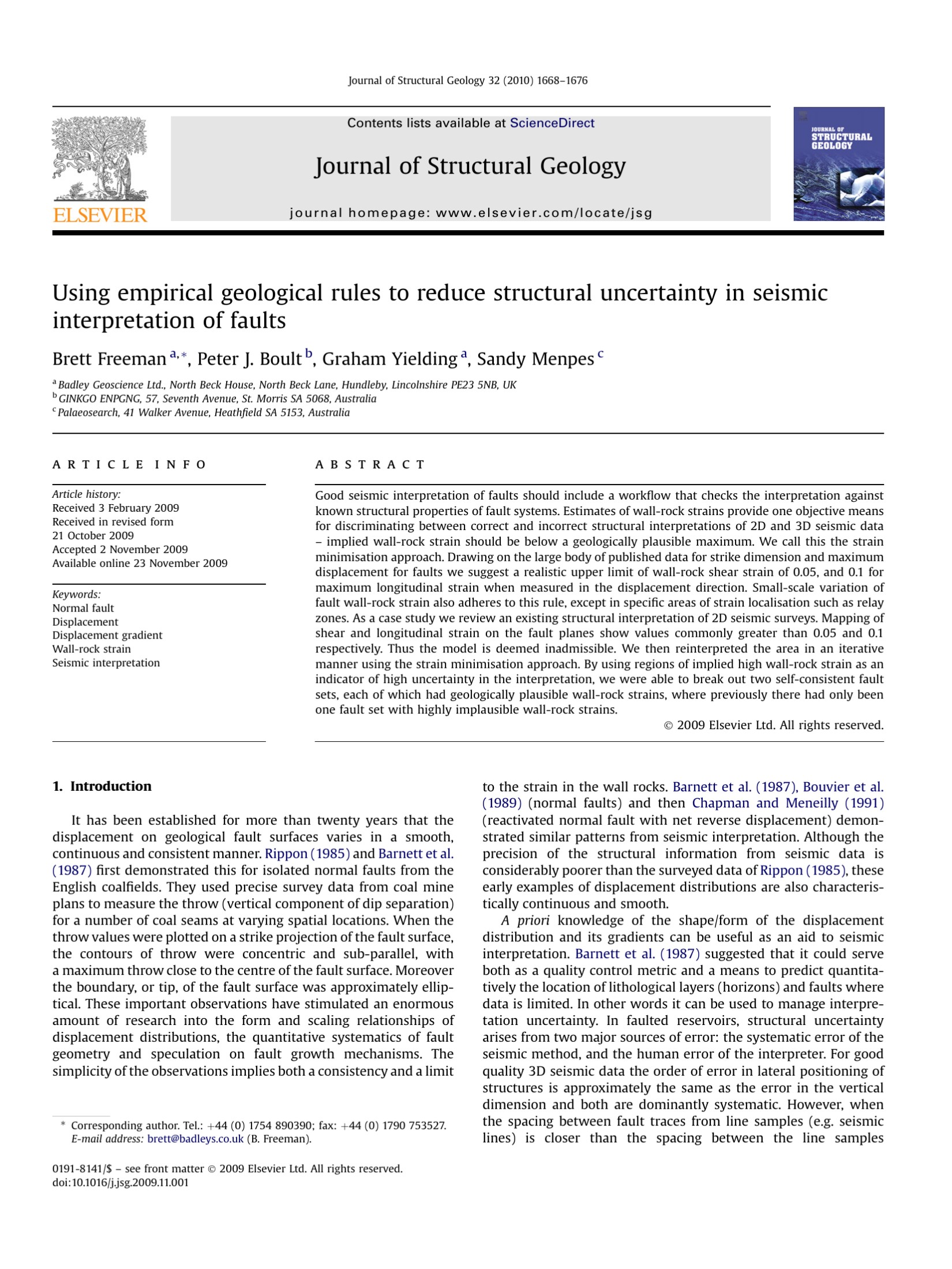 Using empirical geological rules to reduce structural uncertainty in seismic interpretation of faults