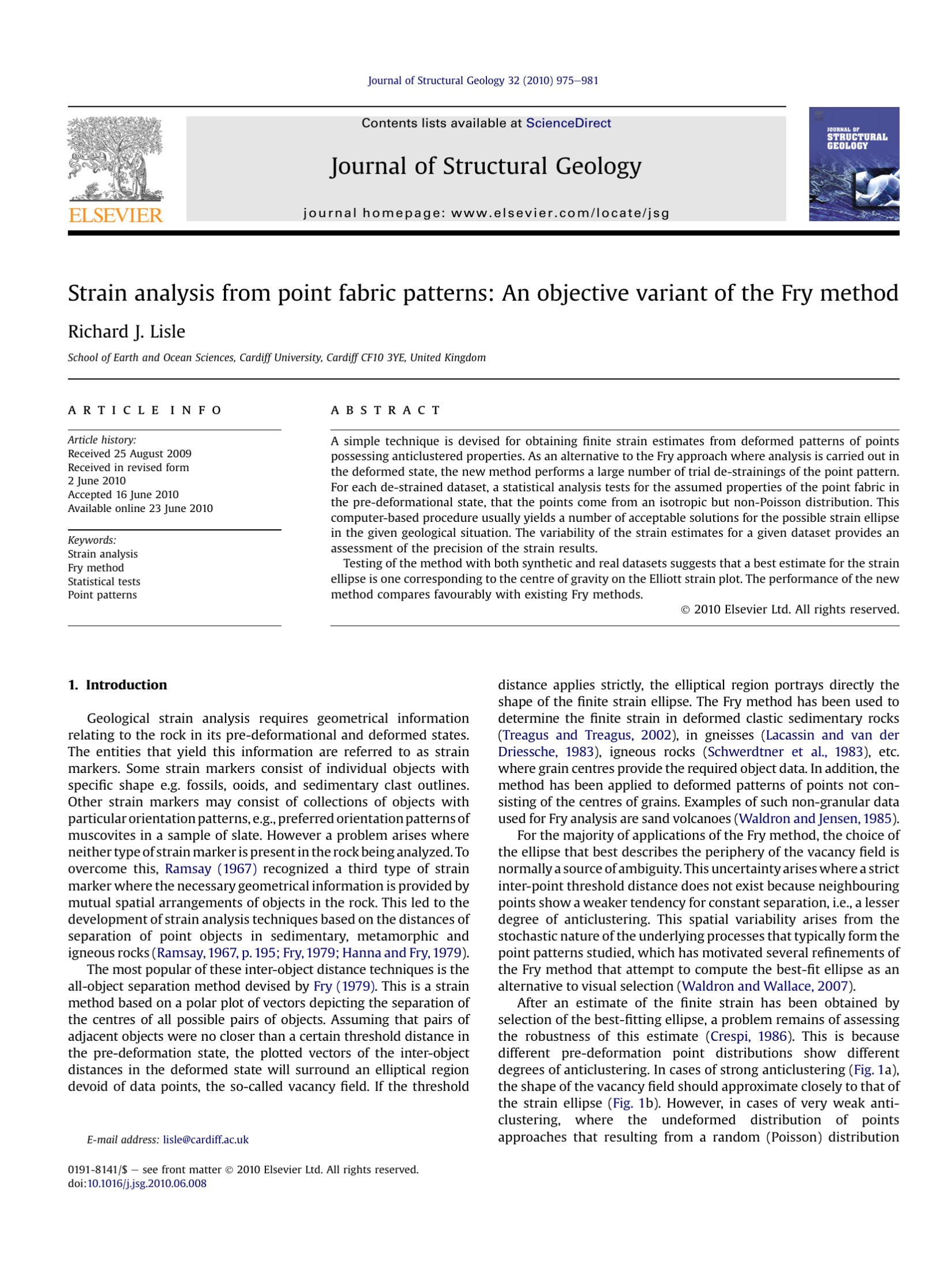 Strain analysis from point fabric patterns: An objective variant of the Fry method