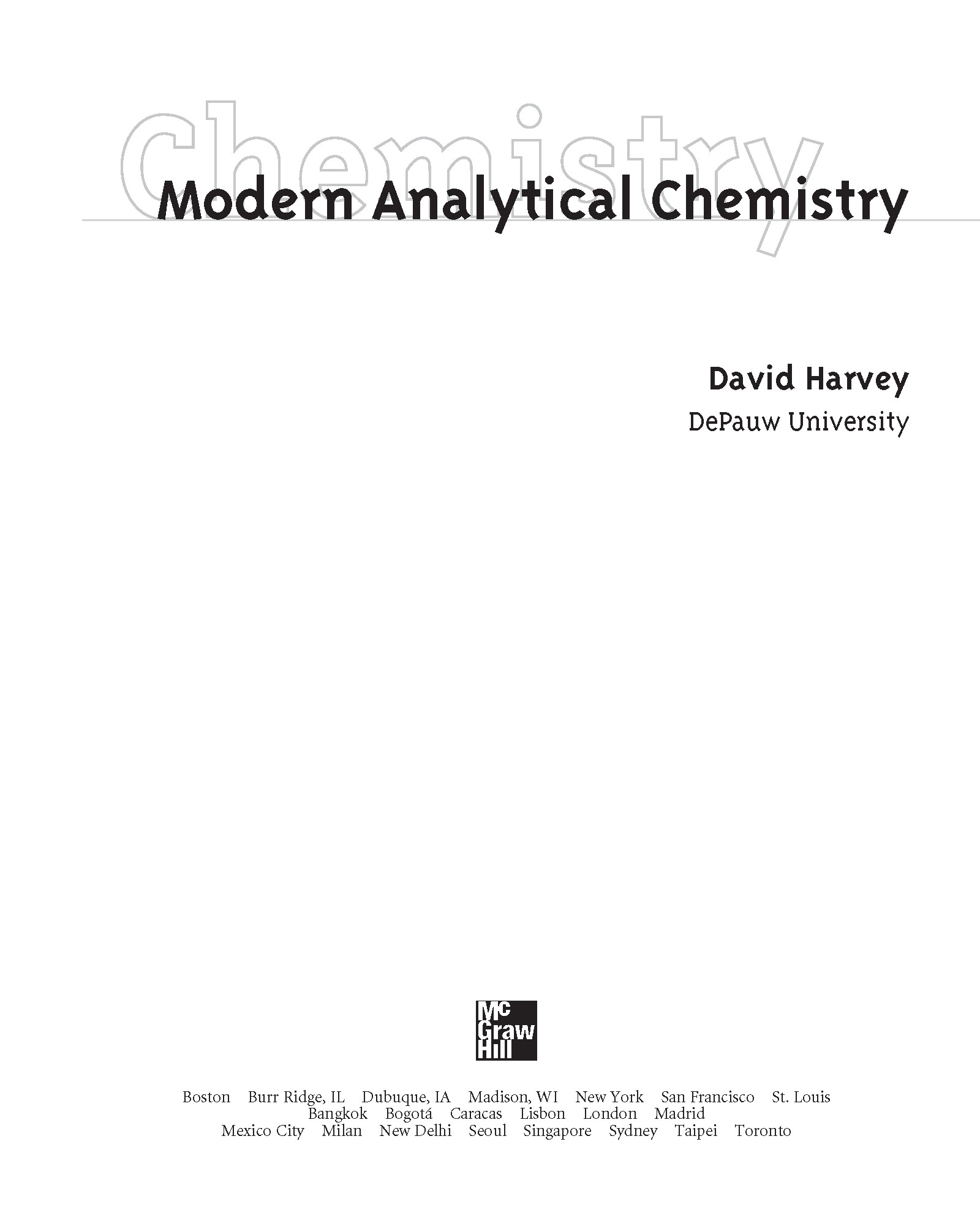 Modern Analytical Chemistry