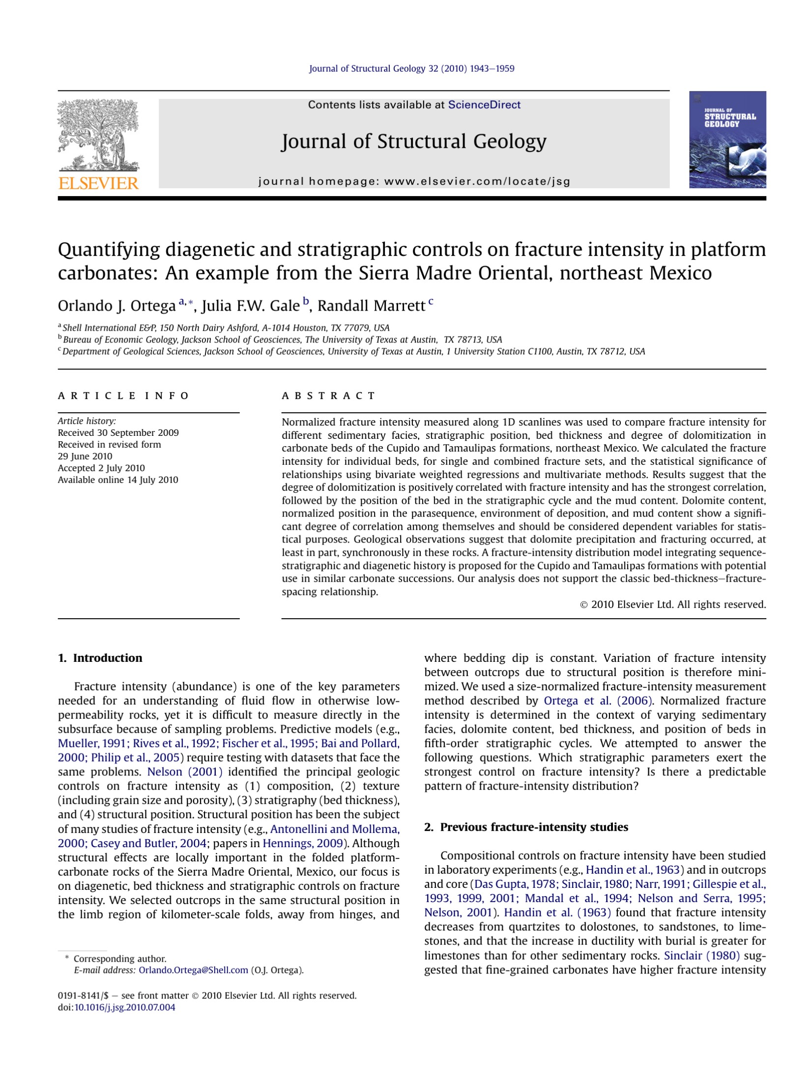 Quantifying diagenetic and stratigraphic controls on fracture intensity in platform carbonates: An example from the Sierra Madre Oriental, northeast Mexico