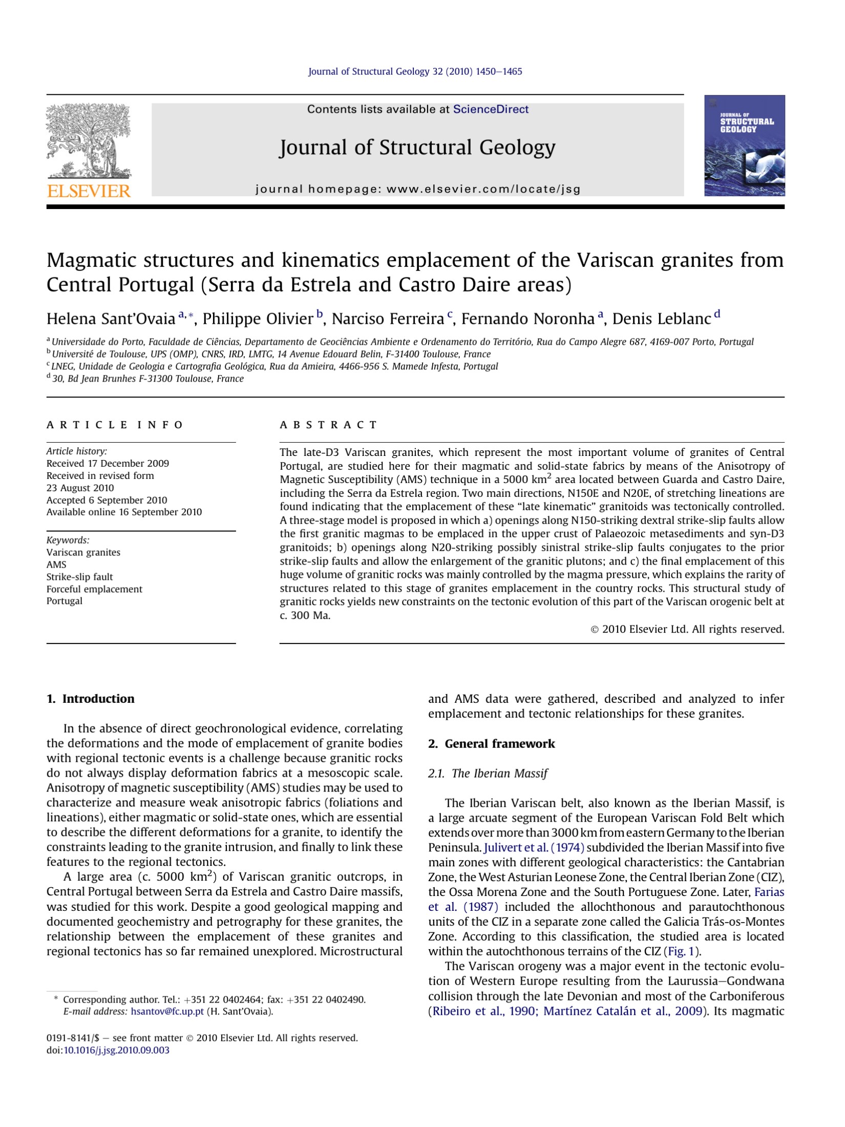 Anisotropy of Magnetic Susceptibility Studies on Late Kinematic Variscan Granites in Central Portugal: Constraints on Emplacement and Tectonic Relationships
