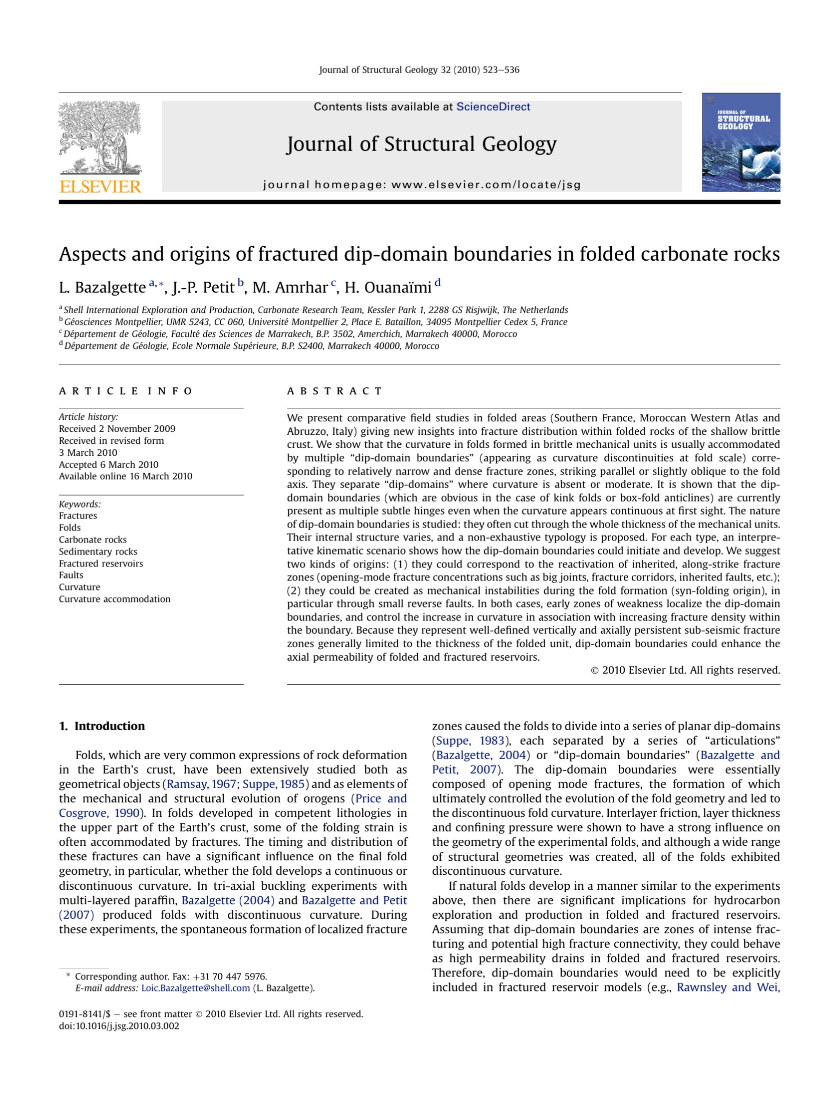 Aspects and origins of fractured dip-domain boundaries in folded carbonate rocks
