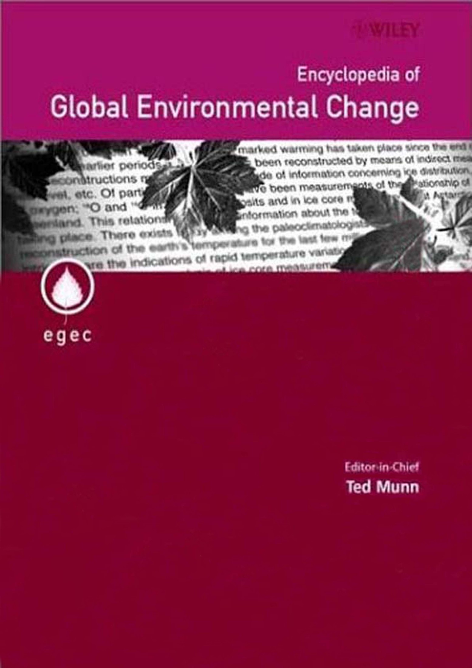 Encyclopedia of Global Environmental Change