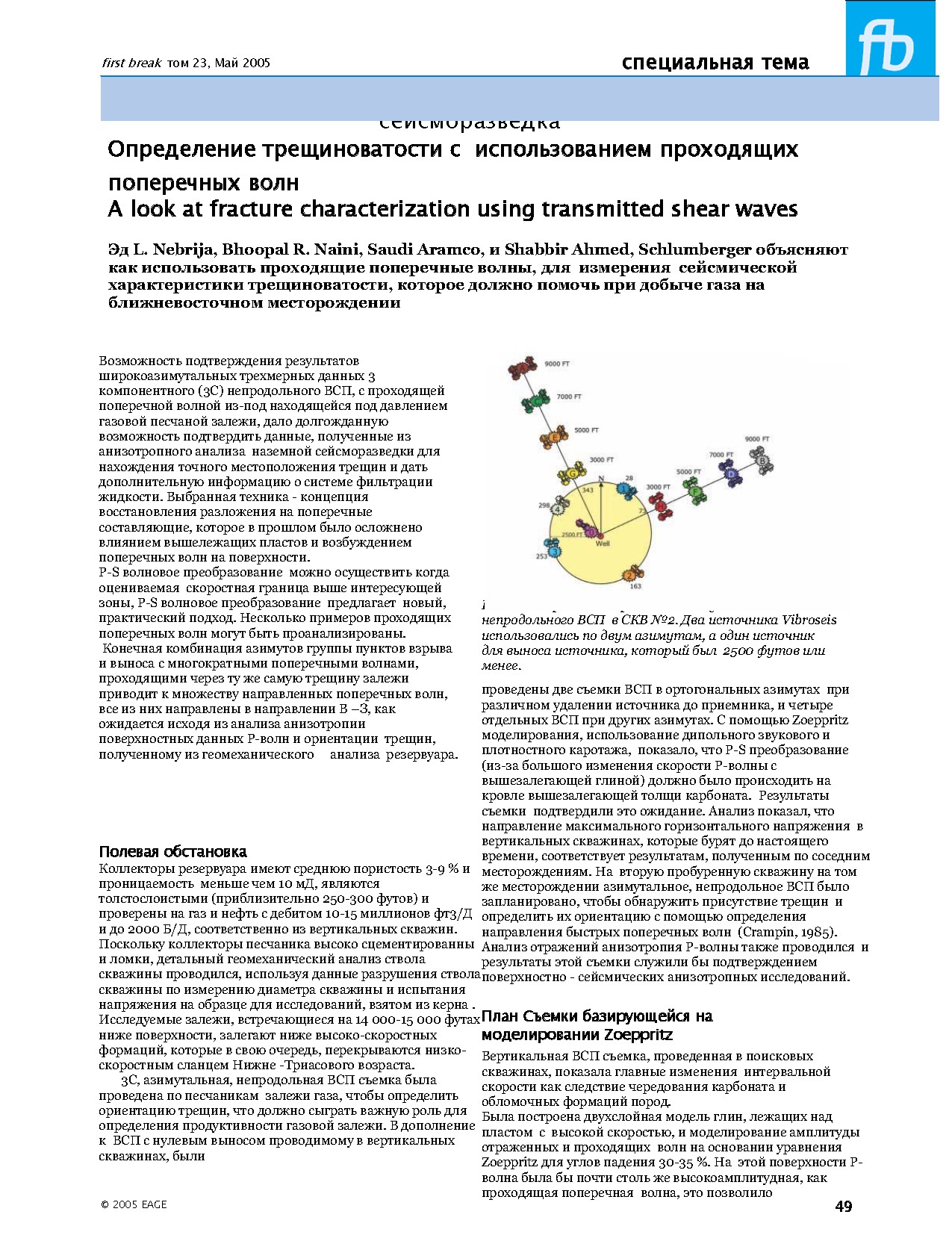 Скважинная и нетрадиционная сейсморазведка: Определение трещиноватости с использованием проходящих поперечных волн
