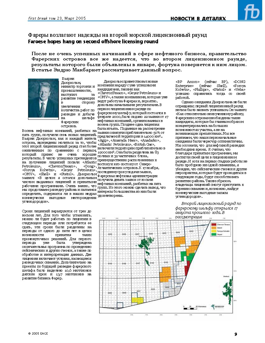 Фареры и второй морской лицензионный раунд