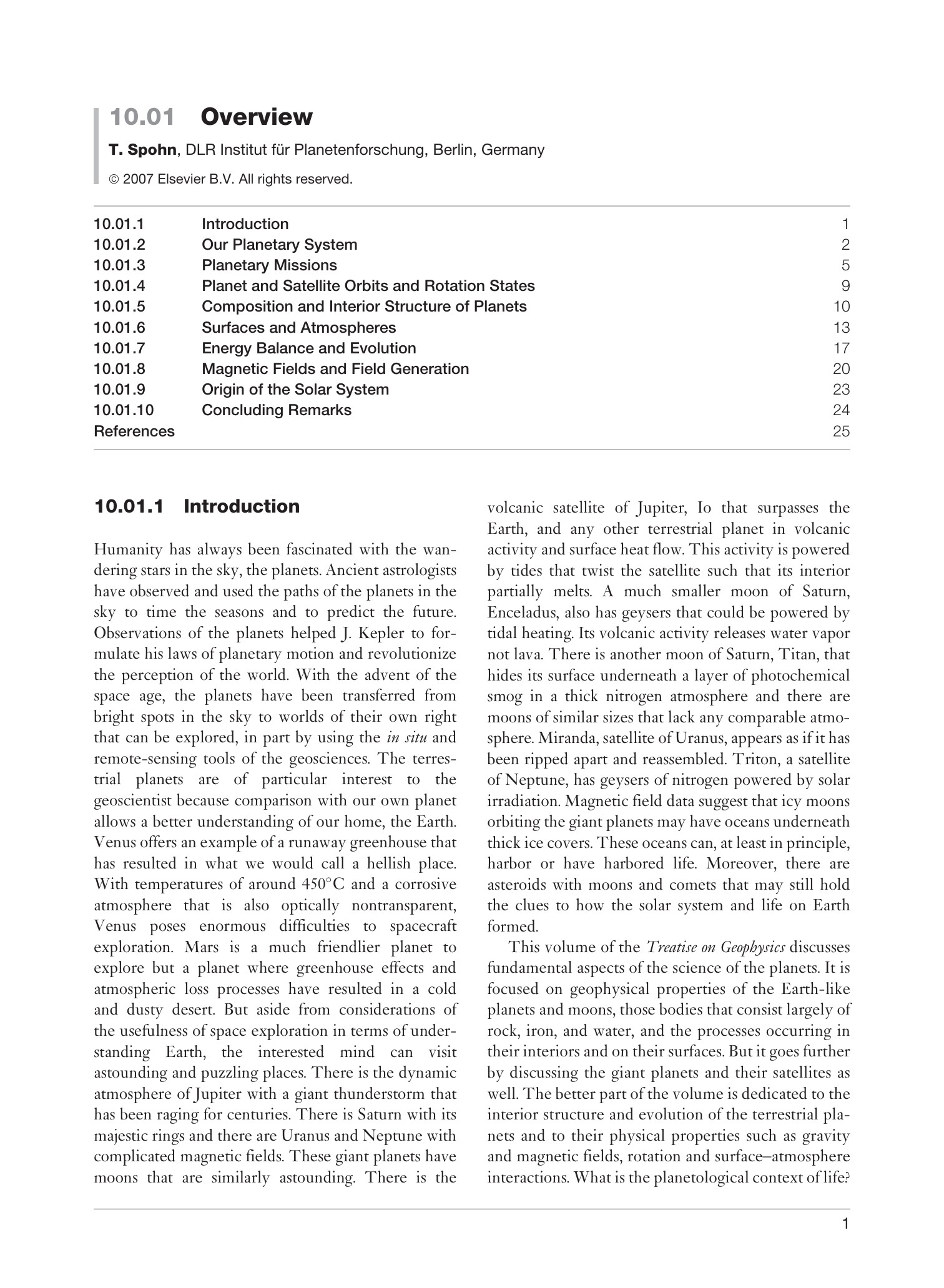 Planetary Science: A Treatise on Geophysics