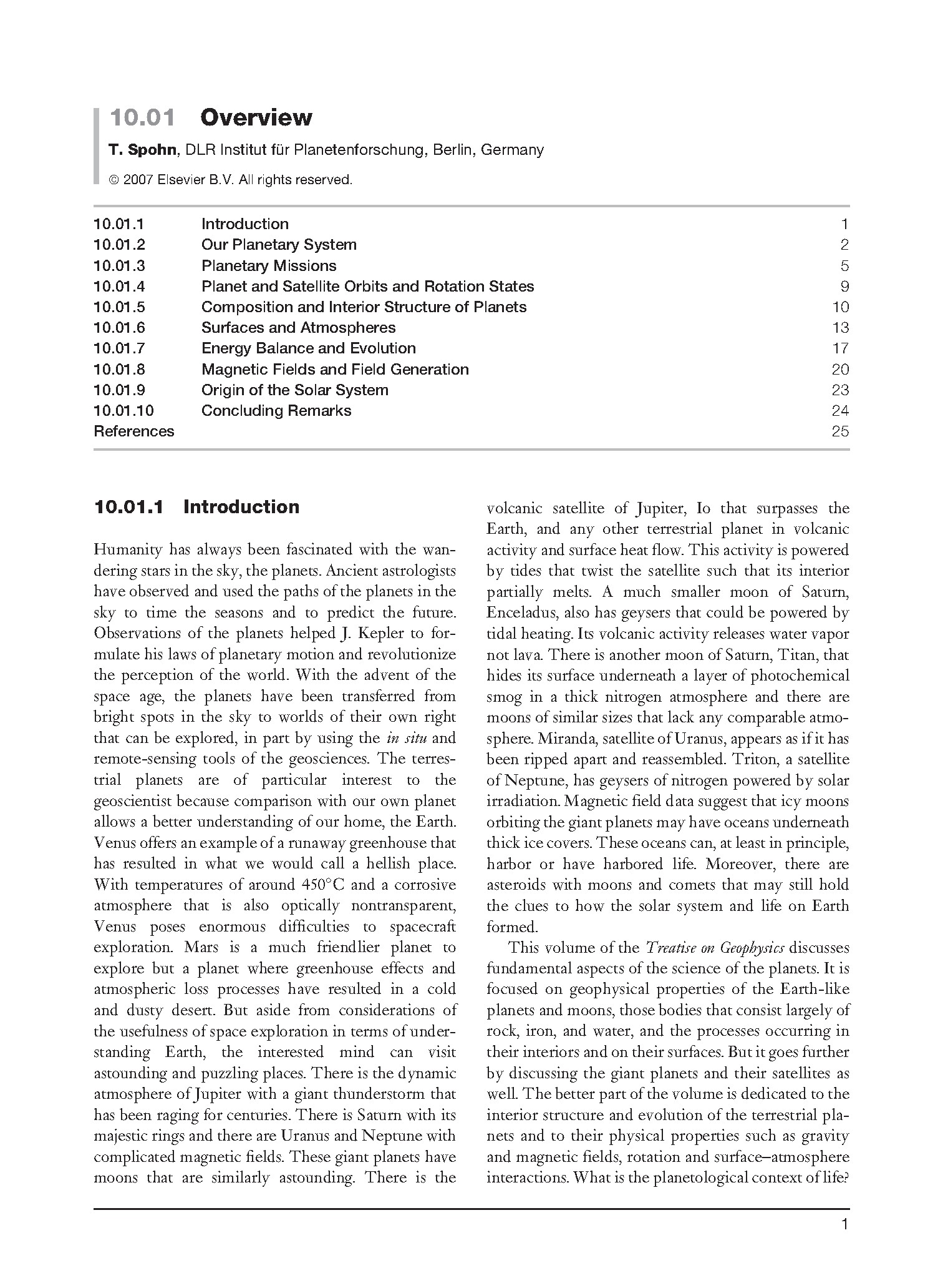 Planets: A Treatise on Geophysics