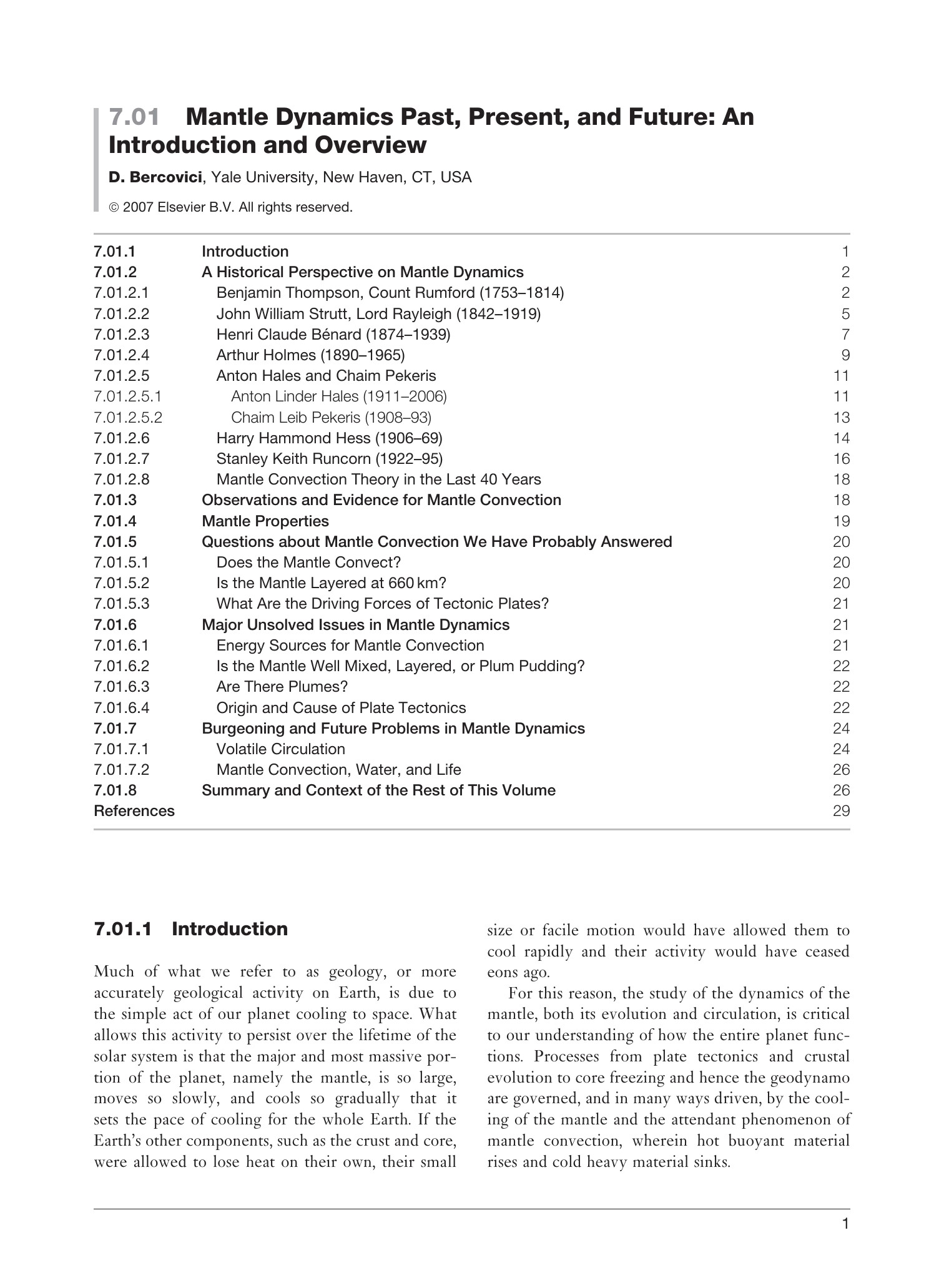 Mantle Dynamics Past, Present, and Future: An Introduction and Overview
