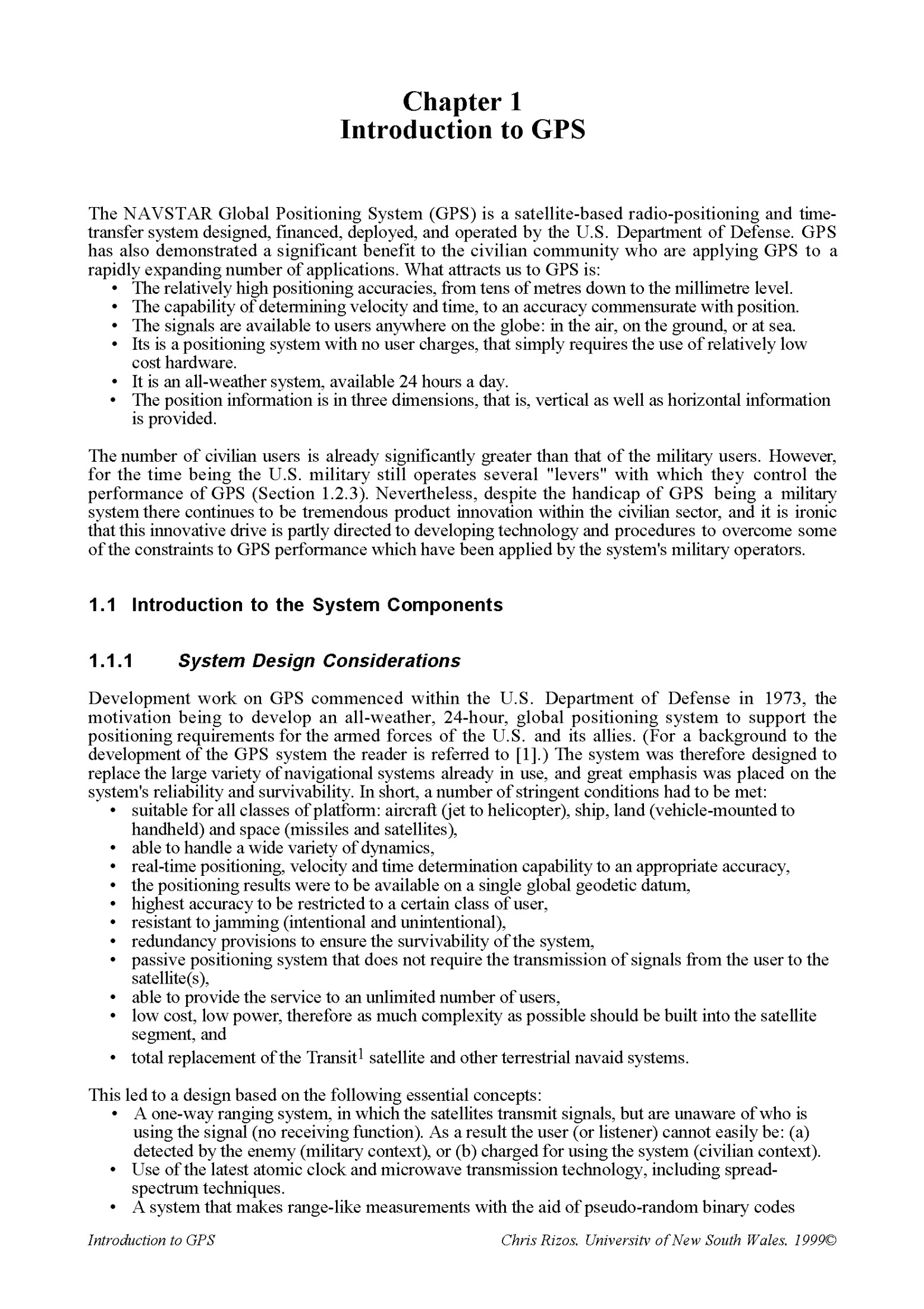 Introduction to GPS: The NAVSTAR Global Positioning System