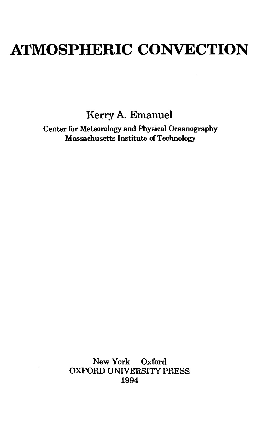 Atmospheric Convection