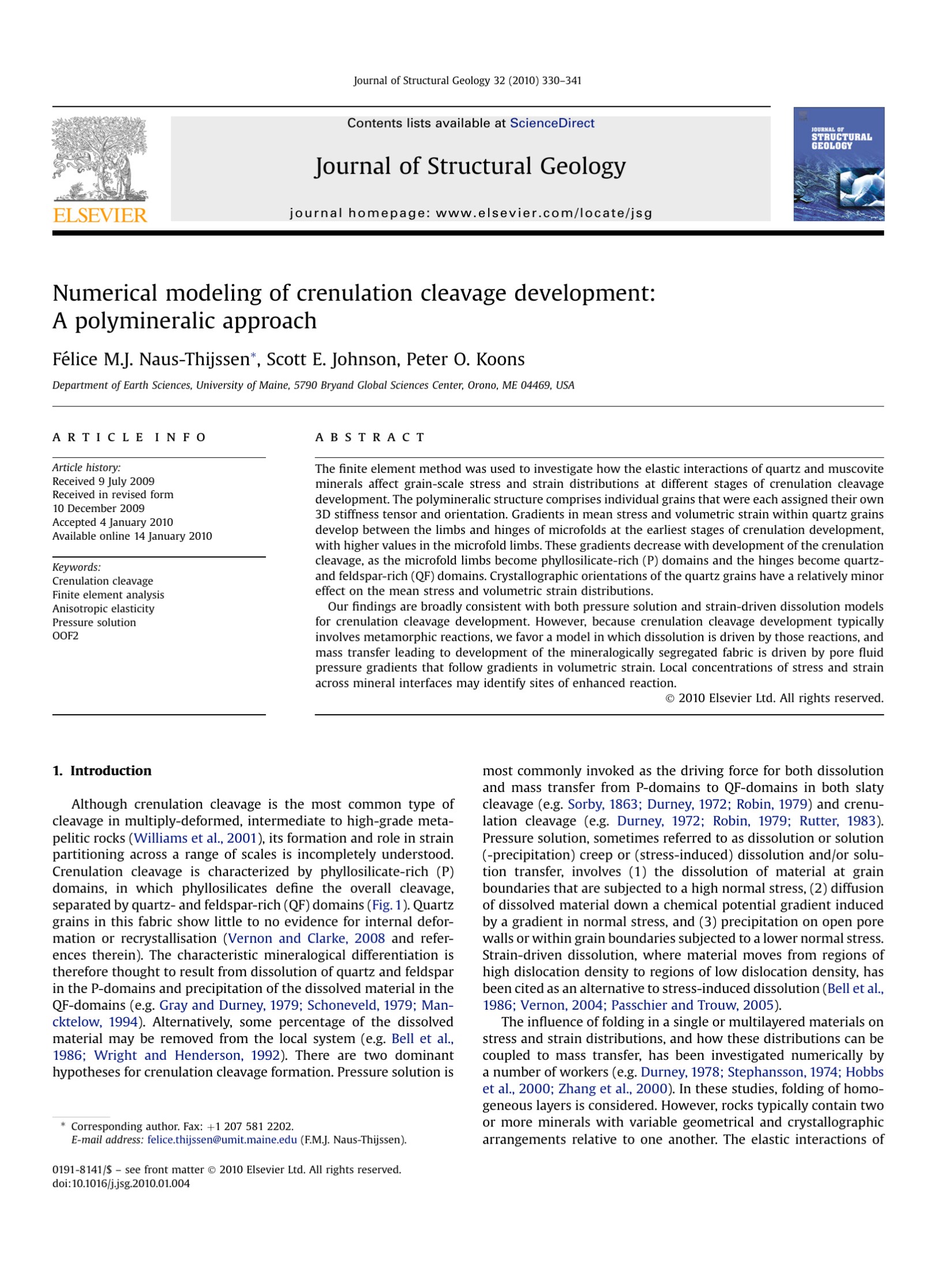 Numerical modeling of crenulation cleavage development: A polymineralic approach