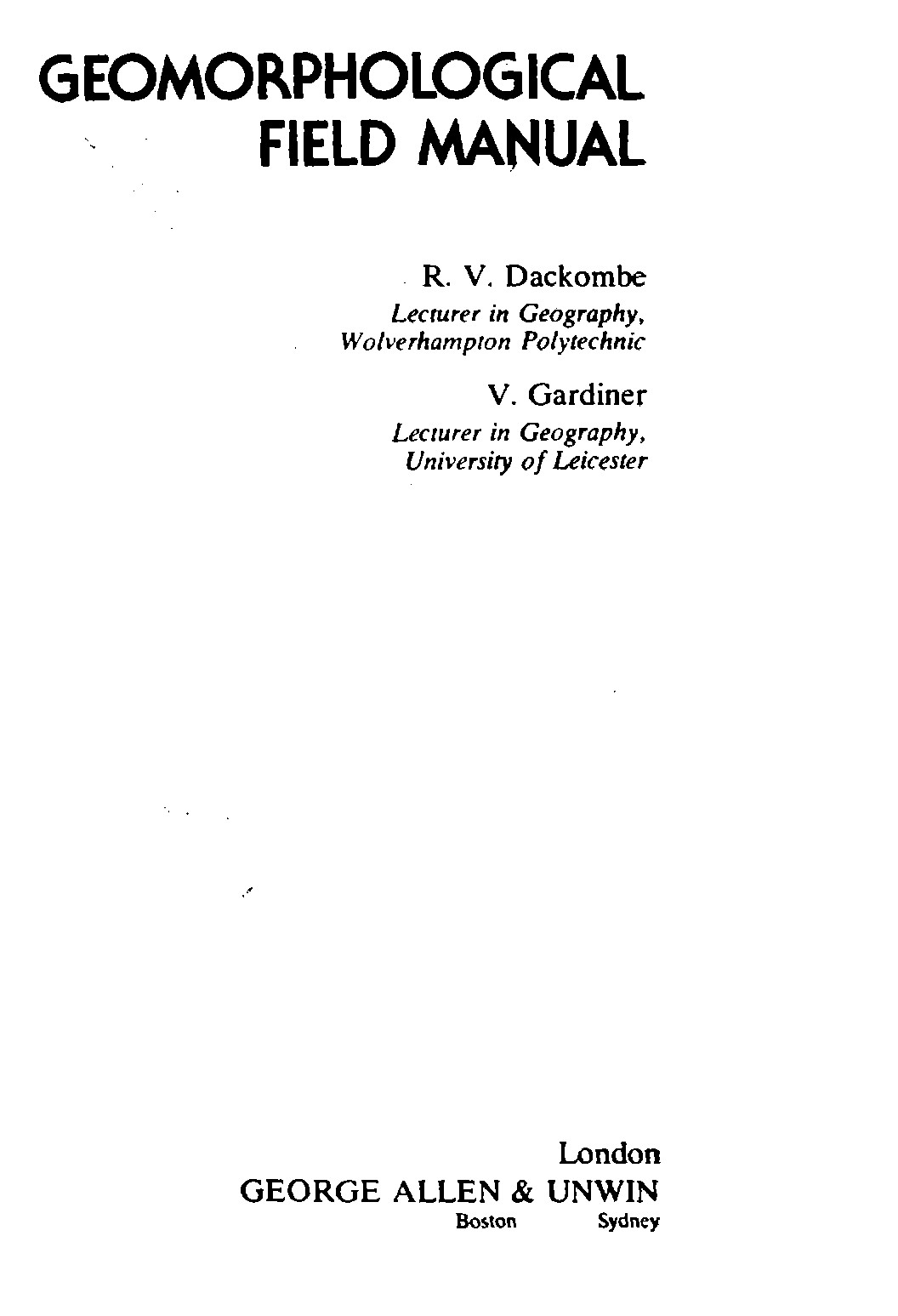 ПОЛЕВАЯ ГЕОМОРФОЛОГИЯ