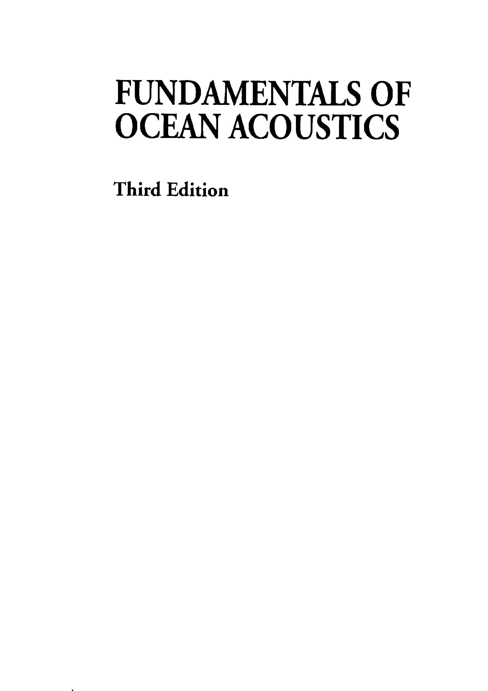 Fundamentals of Ocean Acoustics