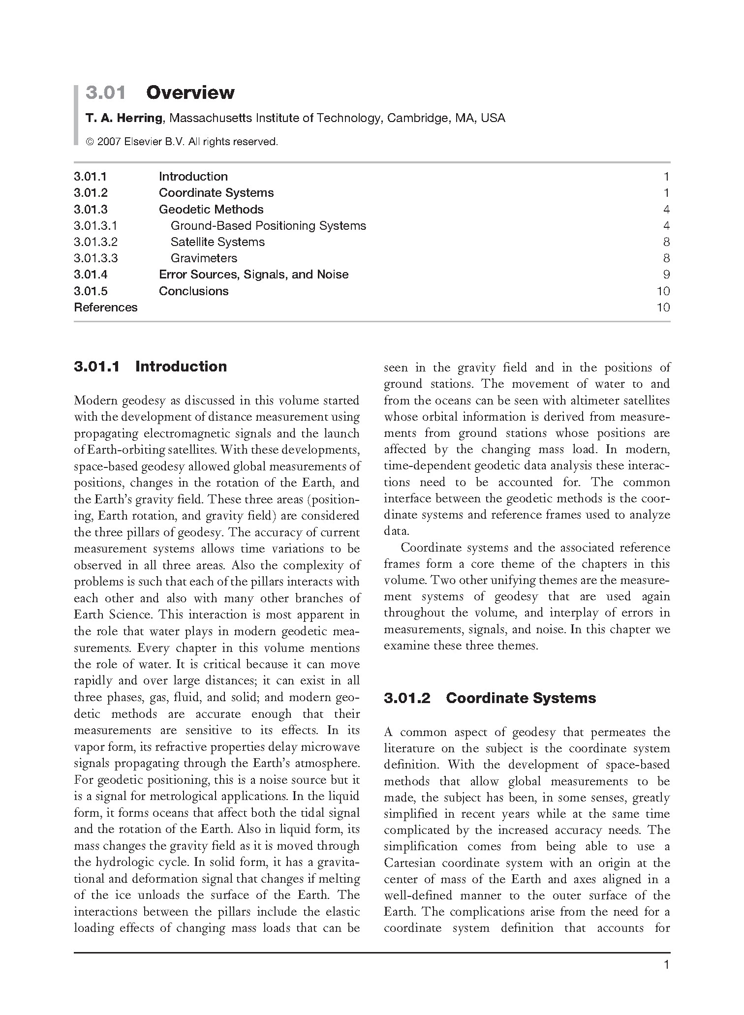 Modern Geodesy: An Overview of Distance Measurement Methods, Space-Based Geodesy, and the Role of Water in Modern Geodetic Measurements